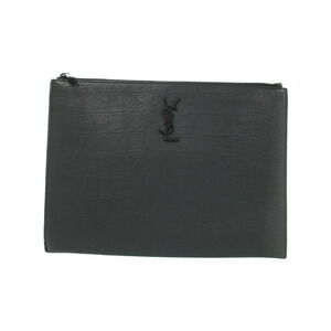 Saint Laurent Paris Monogram Zip Tablet Holder Clutch Bag